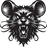Furious Mouse in Rage with Bared Teeth and Sharp Features vector