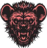 Fierce Hyena Showing Teeth and Glaring Eyes vector