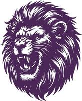 Aggressive Lion with Bared Teeth and Focused Rage vector