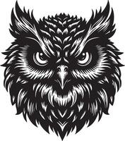 Owl Face with Rage and Intense, Sharp Stare vector