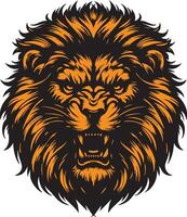 Majestic Lion Showing Intense Aggression and Rage vector