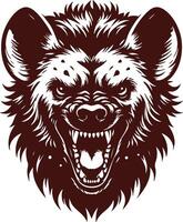 Wild Hyena with Intense and Furious Look vector