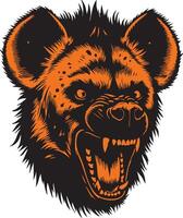 Ferocious Hyena Head with Aggressive Expression vector