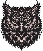 Ferocious Owl Head with Furious Expression vector