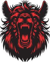 Fierce Llama Head with Furious Expression vector