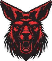 Ferocious Kangaroo Head with Angry Expression vector