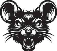 Mouse Face in Full Defensive Posture with Intense Gaze vector