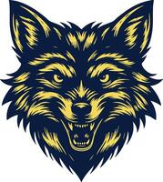 Wild Fox Expression with Furious Gaze vector
