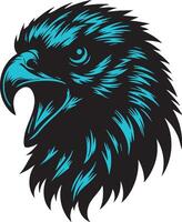 Ferocious Hawk Head with Angry Expression vector