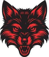 Wild Fox with Sharp Gaze and Hostile Expression vector