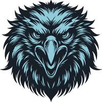 Fierce Eagle Depiction with Snarling Face vector