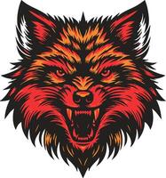 Fierce Fox with Intense, Aggressive Look vector