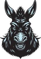 Powerful and Hostile Donkey Illustration vector