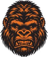 Powerful Gorilla with Intense Angry Look vector