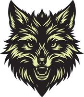 Furious Fox Face with Aggressive Features vector