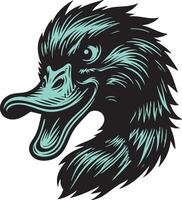 Dramatic Duck Head Illustration for Dynamic Themes vector