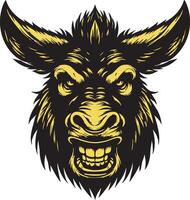 Wild Donkey Character with Ferocious Expression vector