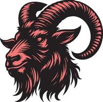 Wild Goat with Intense Angry Look vector