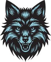 Angry Fox Face Design with Sharp Features vector