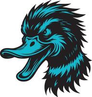 Wild Duck Character with Ferocious Expression vector