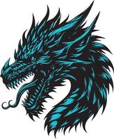 Wild Dragon Character with Ferocious Expression vector