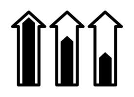 Arrow icon set on black colour vector