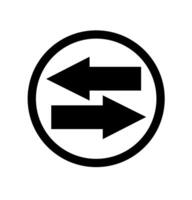 Arrow icon on black and white colour vector