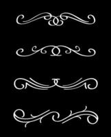 Text dividers doodle set on white colour vector
