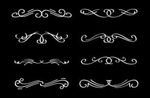 Text dividers. Hand drawn collection of dividers on white colour. vector