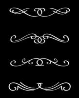 Divider ornament, borders, vintage line separators on white colour. vector