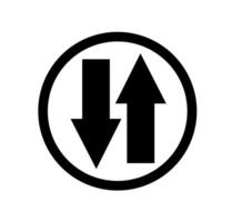 up and down arrow icon on black and white colour vector
