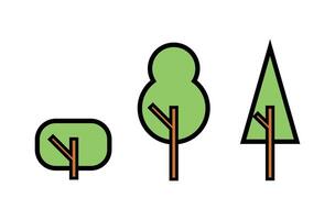 Collection of illustrations of trees vector