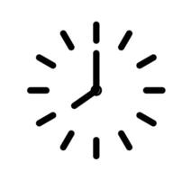 Clock icon set on black colour vector