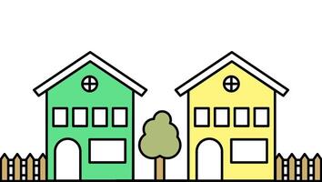 houses of various styles on white background vector