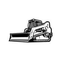 Skid track loader monochrome icon isolated. Best for constrution related industry vector