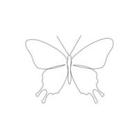 Butterfly in One continuous line drawing and divider concept in simple linear style vector