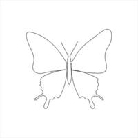 Hand with butterfly on finger Continuous single line art design vector