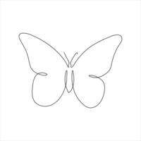 Butterfly in single continuous line design vector