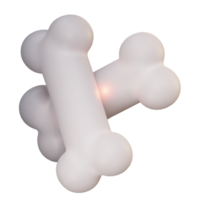 3d illustration two smooth bones cross forming an X shape. png