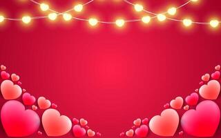 Valentines day background design with beautifully arranged hearts for valentines day. vector