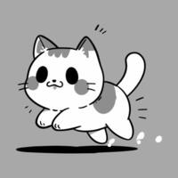 cartoon cat joyfully running across vector