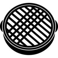 Sewer Grate Silhouette Isolated on White Background vector