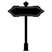 Silhouette of Street Sign Isolated on White Background vector