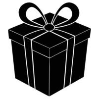 Rectangular Gift Box Silhouette on White Background vector