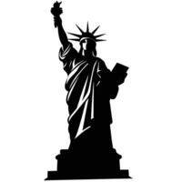 Statue of Liberty Silhouette on White Background vector