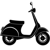 Scooter Silhouette on White Background vector