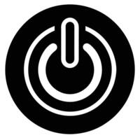 Power Button Silhouette on White Background vector