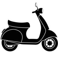 Scooter in Motion Silhouette Isolated vector