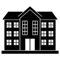 Residential Apartment Silhouette with Modern Architectural Design on White Background vector