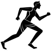 Running Man Silhouette on White Background vector